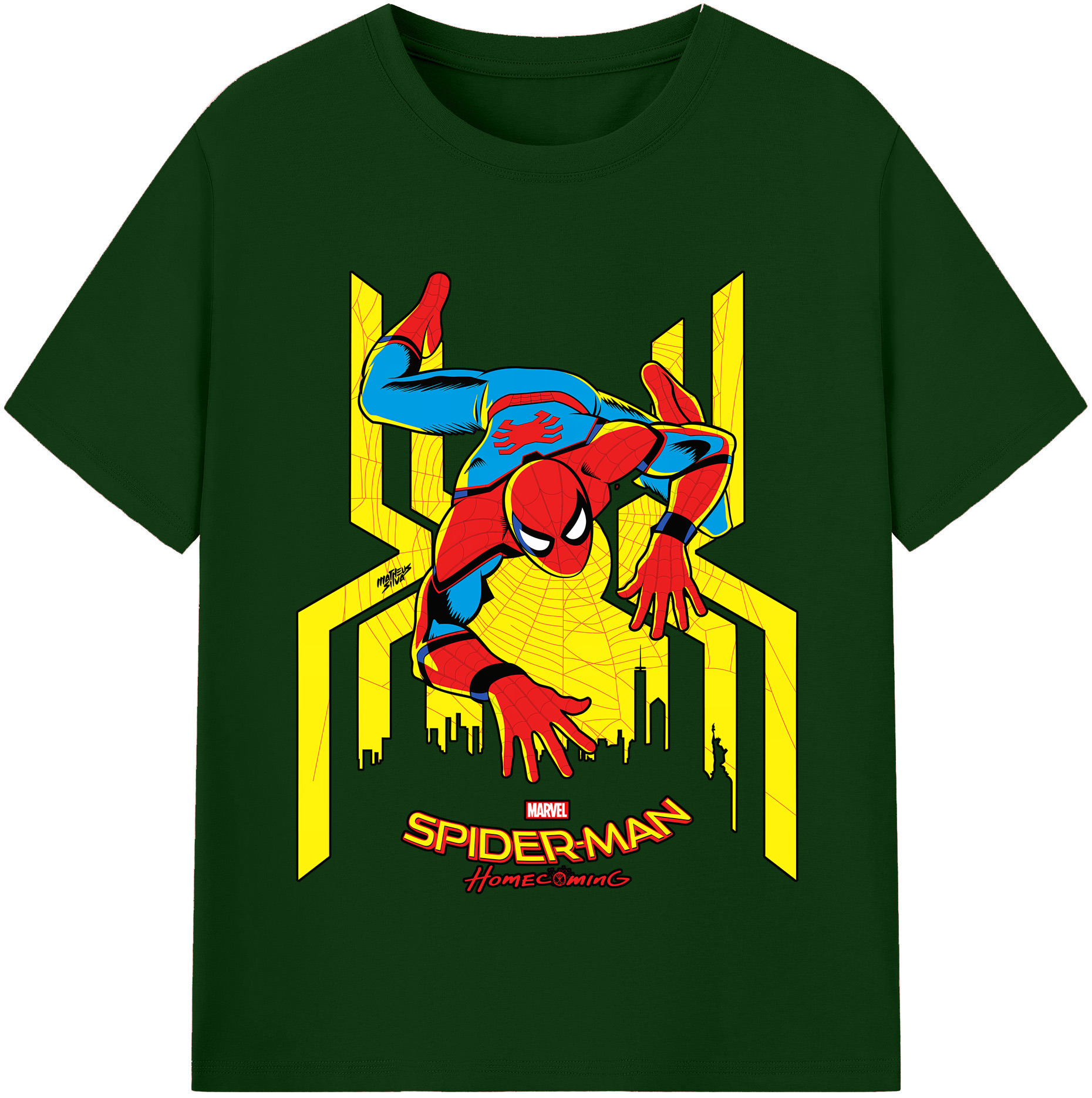 （画像用） Spider Man スパイダーマン 綿100％半袖Tシャツ（フロントプリント）